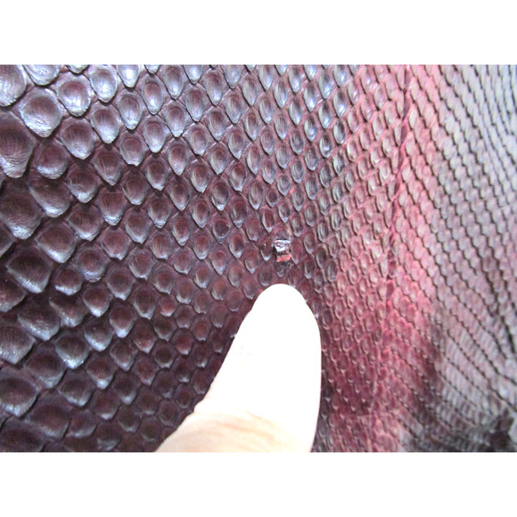 Archipelago Design Large Burgundy Genuine Snakeskin Shoulder Tote Purse - Picture 9 of 11
